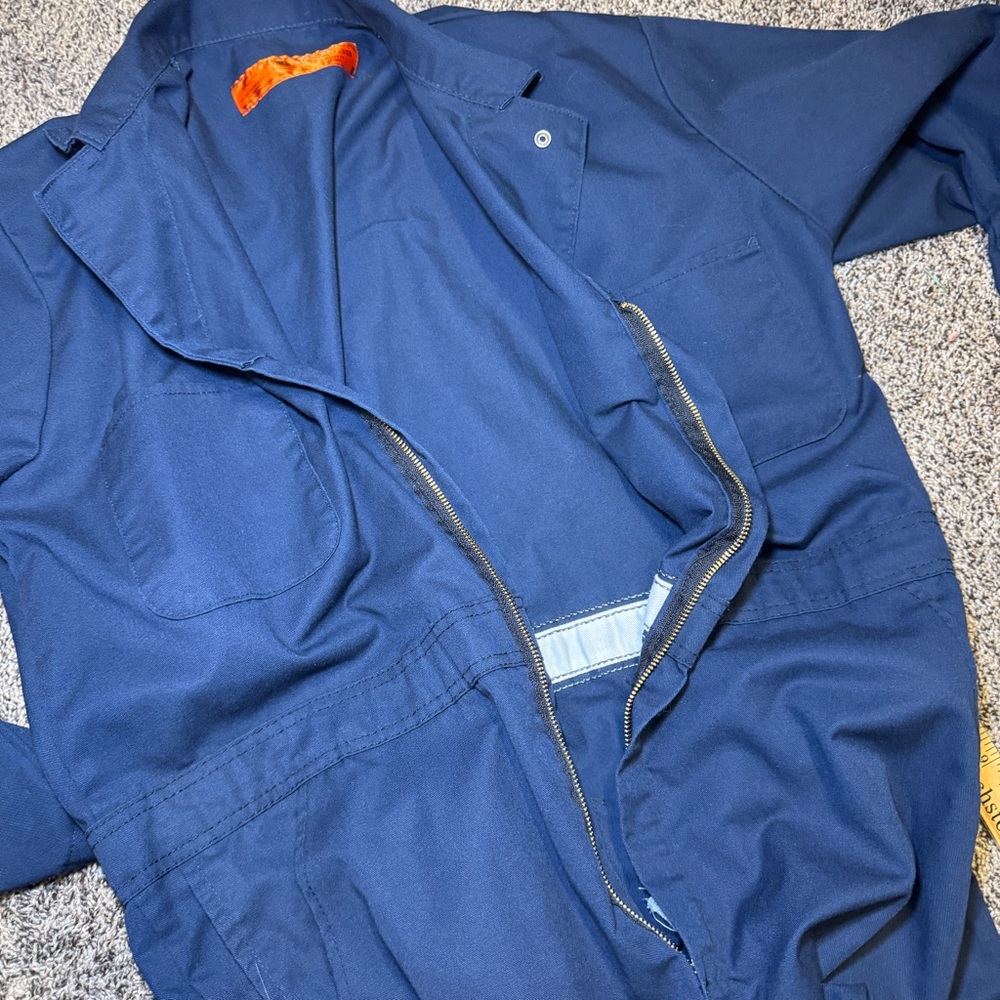 Red Kap Men's Navy Blue Twill Coveralls Speed Suit Size 44R Regular - Picture 8 of 13